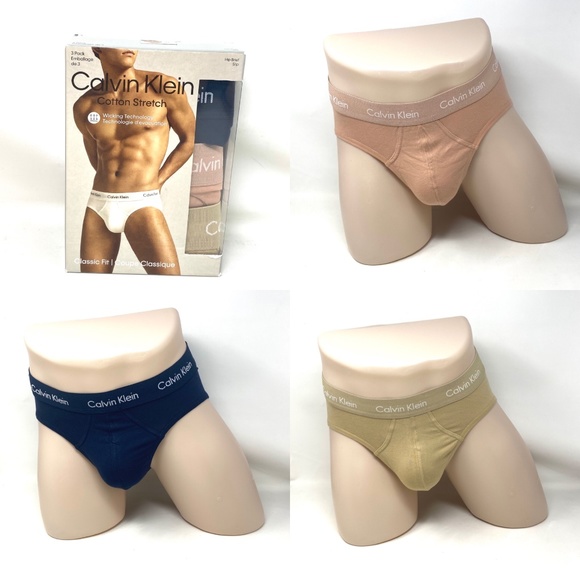 Calvin Klein Other - Calvin Klein Men Underwear 3Pack Hip Brief Rose Natural Cotton Stretch NB2613946